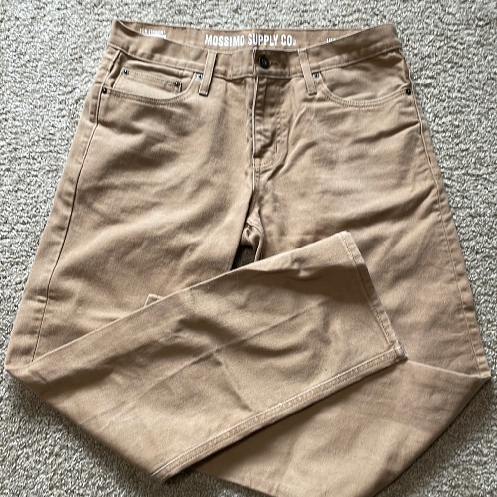 Mossimo Supply Tan Denim Slim Straight 34x30